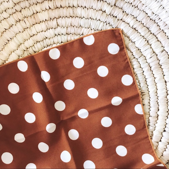 LAST ONE Frenchie Polka Dot Scarf In Burnt Orange - Picture 4 of 4